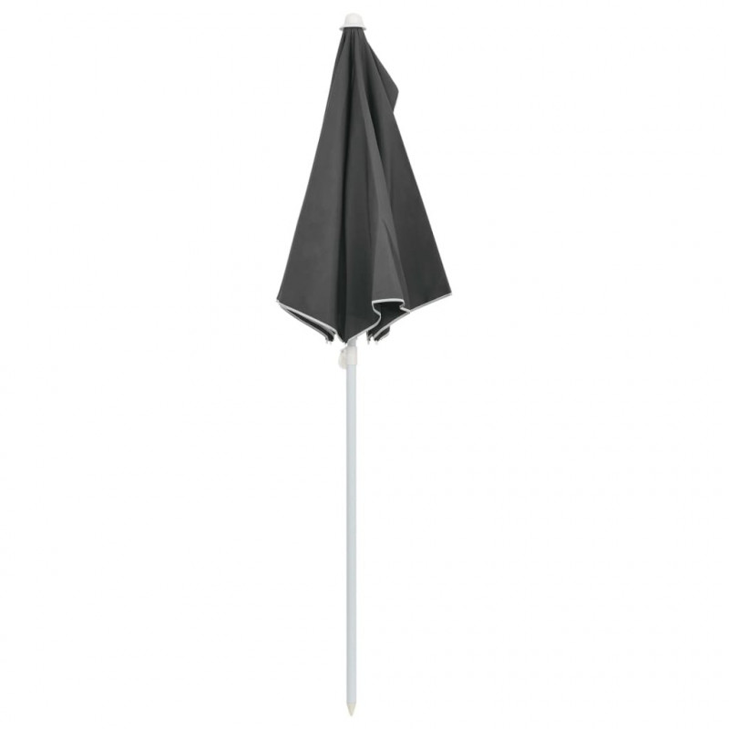 Półokrągły parasol ogrodowy na słupku, 180x90 cm, antracytowy