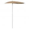 Półokrągły parasol ogrodowy na słupku, 180x90 cm, kolor taupe