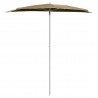 Półokrągły parasol ogrodowy na słupku, 180x90 cm, kolor taupe