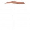Półokrągły parasol ogrodowy na słupku, 180x90 cm, terakota