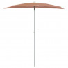 Półokrągły parasol ogrodowy na słupku, 180x90 cm, terakota