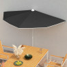Półokrągły parasol ogrodowy na słupku, 180x90 cm, czarny
