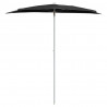 Półokrągły parasol ogrodowy na słupku, 180x90 cm, czarny