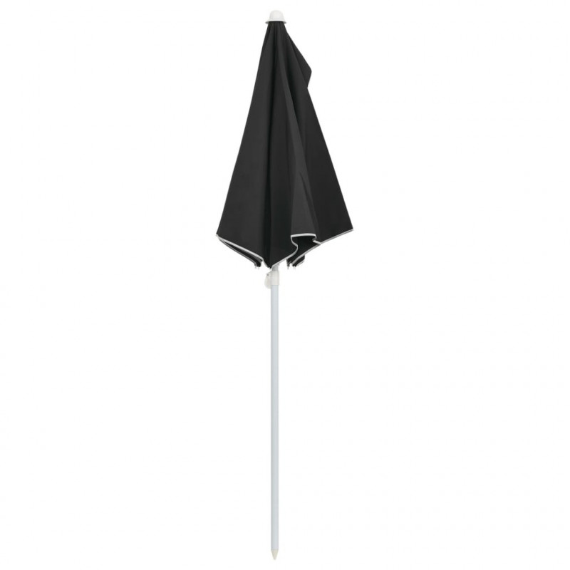Półokrągły parasol ogrodowy na słupku, 180x90 cm, czarny