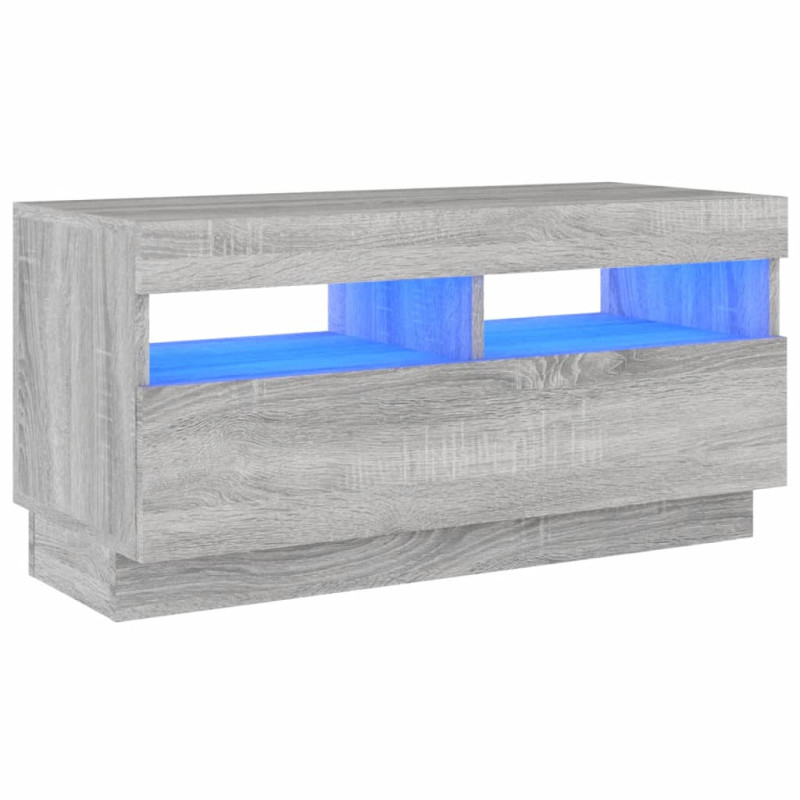 Szafka pod TV z oświetleniem LED, szary dąb sonoma, 80x35x40 cm