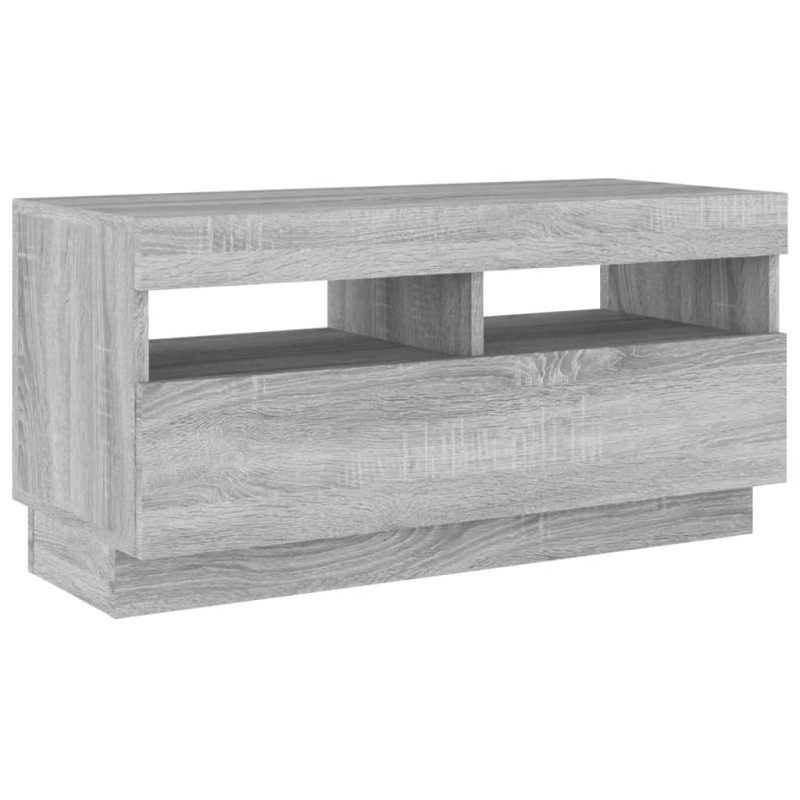 Szafka pod TV z oświetleniem LED, szary dąb sonoma, 80x35x40 cm