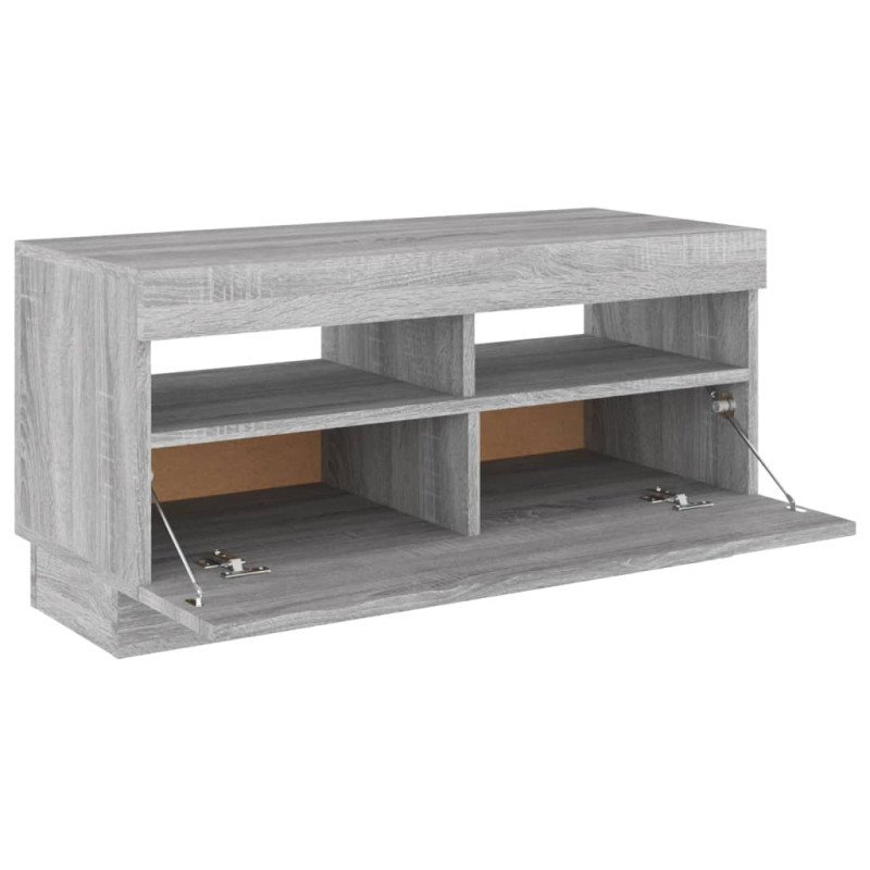 Szafka pod TV z oświetleniem LED, szary dąb sonoma, 80x35x40 cm