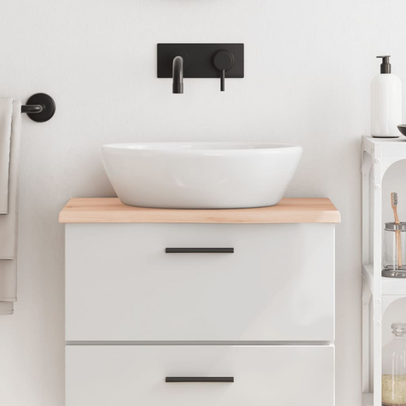 Blat do łazienki, 60x30x2 cm, surowe, lite drewno