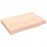 Blat do łazienki, 60x40x(2-6) cm, surowe, lite drewno