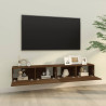 Szafki ścienne TV, 2 szt., brązowy dąb, 100x30x30 cm