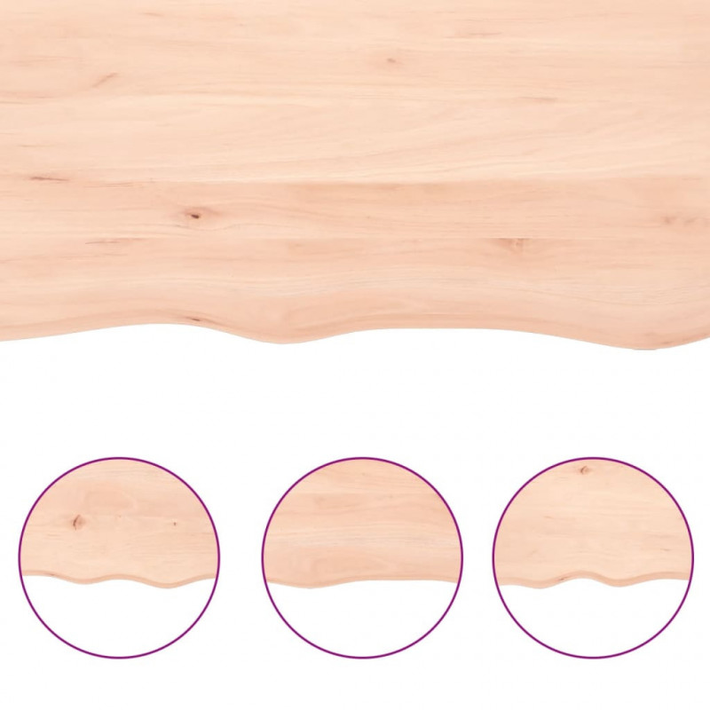 Blat do łazienki, 100x30x(2-4) cm, surowe, lite drewno