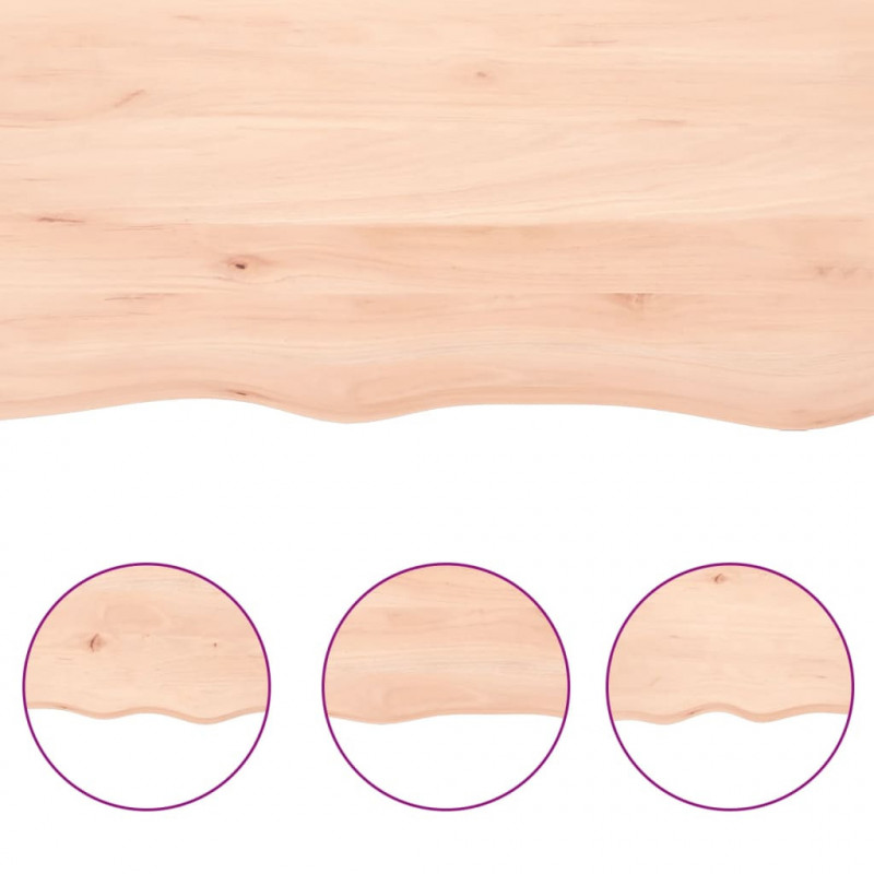Blat do łazienki, 100x40x(2-4) cm, surowe, lite drewno