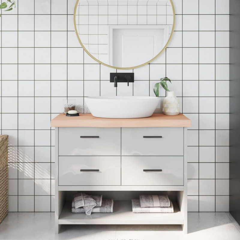 Blat do łazienki, 100x40x(2-6) cm, surowe, lite drewno