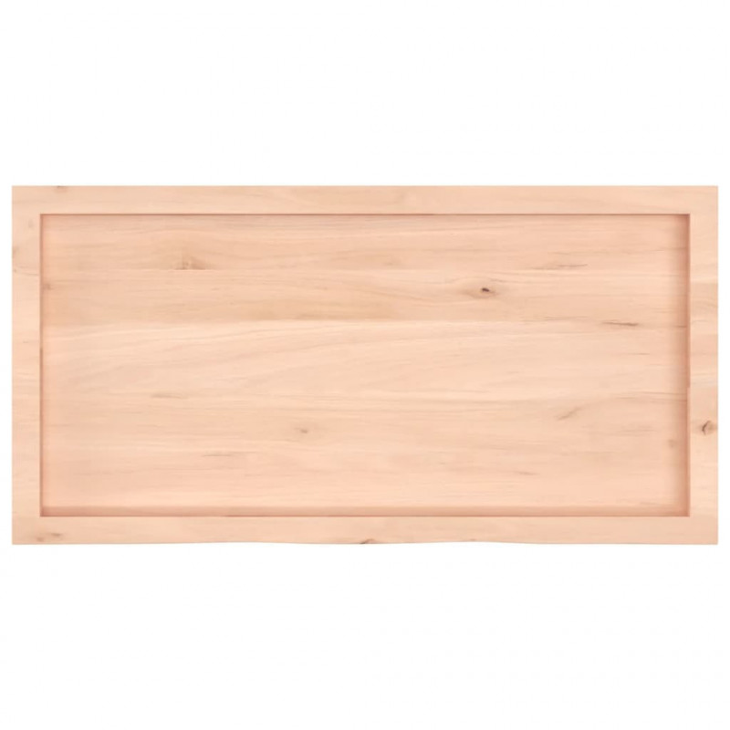 Blat do łazienki, 100x50x(2-6) cm, surowe, lite drewno