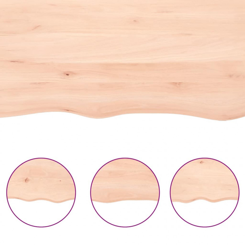 Blat do łazienki, 120x50x(2-4) cm, surowe, lite drewno