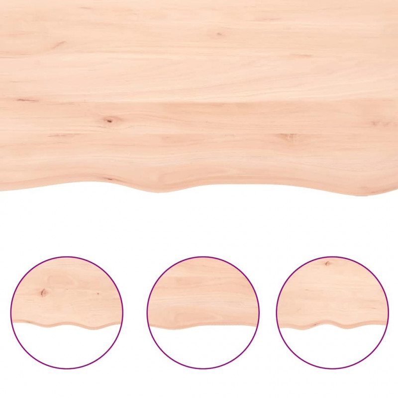 Blat do łazienki, 120x60x(2-6) cm, surowe, lite drewno