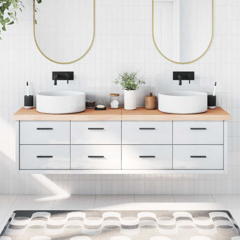 Blat do łazienki, 180x40x(2-6) cm, surowe, lite drewno