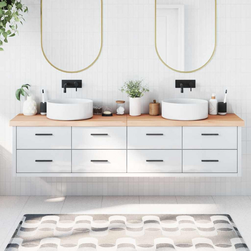 Blat do łazienki, 220x60x(2-6) cm, surowe, lite drewno