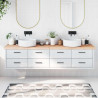 Blat do łazienki, 220x60x(2-6) cm, surowe, lite drewno