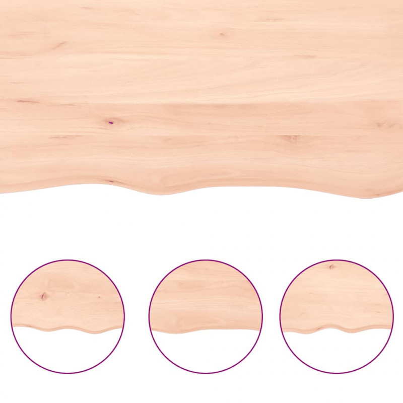 Blat do łazienki, 220x60x(2-6) cm, surowe, lite drewno