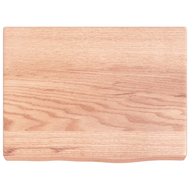 Blat do łazienki, jasnobrązowy, 40x30x(2-4) cm, lite drewno