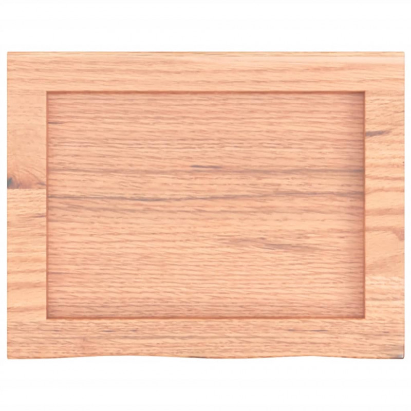 Blat do łazienki, jasnobrązowy, 40x30x(2-4) cm, lite drewno