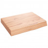 Blat do łazienki, jasnobrązowy, 40x30x(2-6) cm, lite drewno
