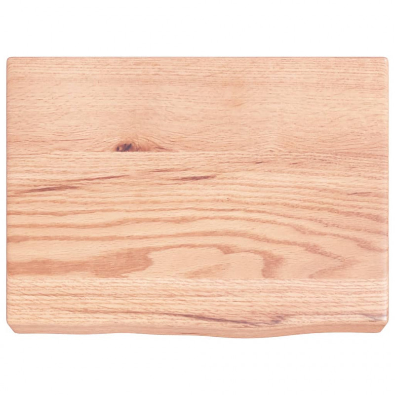 Blat do łazienki, jasnobrązowy, 40x30x(2-6) cm, lite drewno