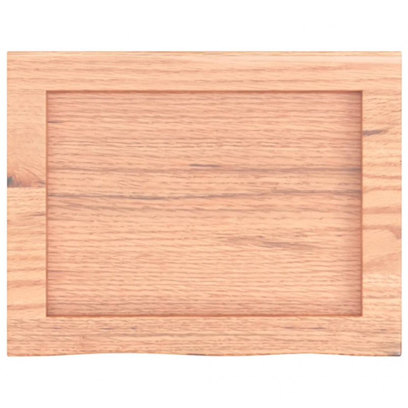 Blat do łazienki, jasnobrązowy, 40x30x(2-6) cm, lite drewno