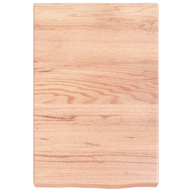 Blat do łazienki, jasnobrązowy, 40x60x(2-6) cm, lite drewno