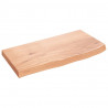 Blat do łazienki, jasnobrązowy, 60x30x(2-4) cm, lite drewno