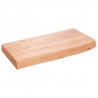 Blat do łazienki, jasnobrązowy, 60x30x(2-6) cm, lite drewno