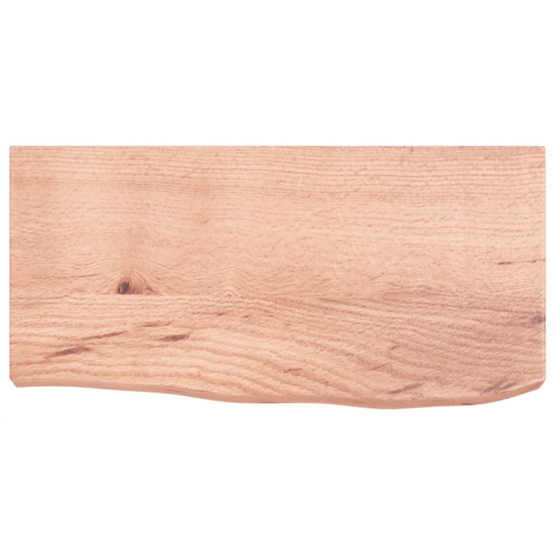 Blat do łazienki, jasnobrązowy, 60x30x(2-6) cm, lite drewno