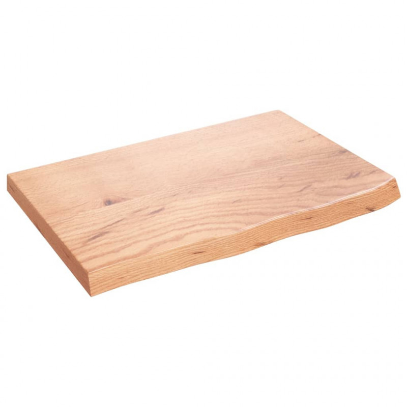 Blat do łazienki, jasnobrązowy, 60x40x(2-4) cm, lite drewno