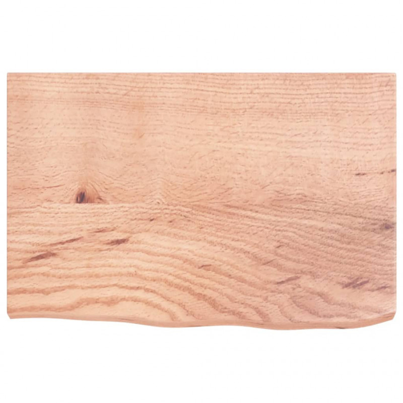 Blat do łazienki, jasnobrązowy, 60x40x(2-4) cm, lite drewno