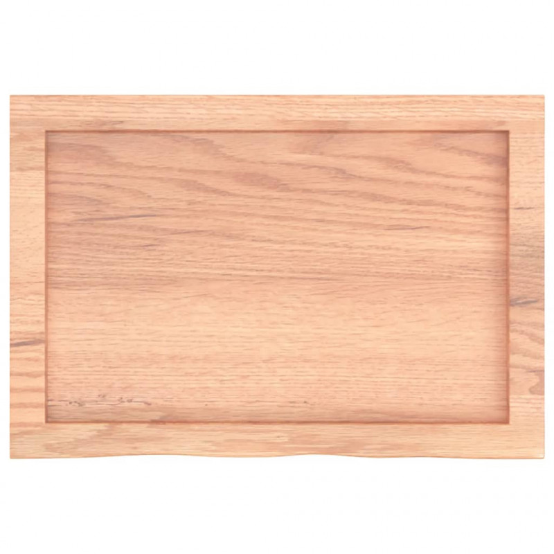 Blat do łazienki, jasnobrązowy, 60x40x(2-4) cm, lite drewno