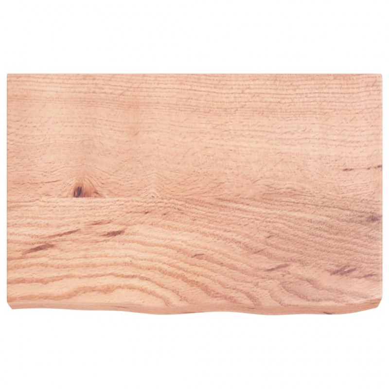 Blat do łazienki, jasnobrązowy, 60x40x(2-6) cm, lite drewno