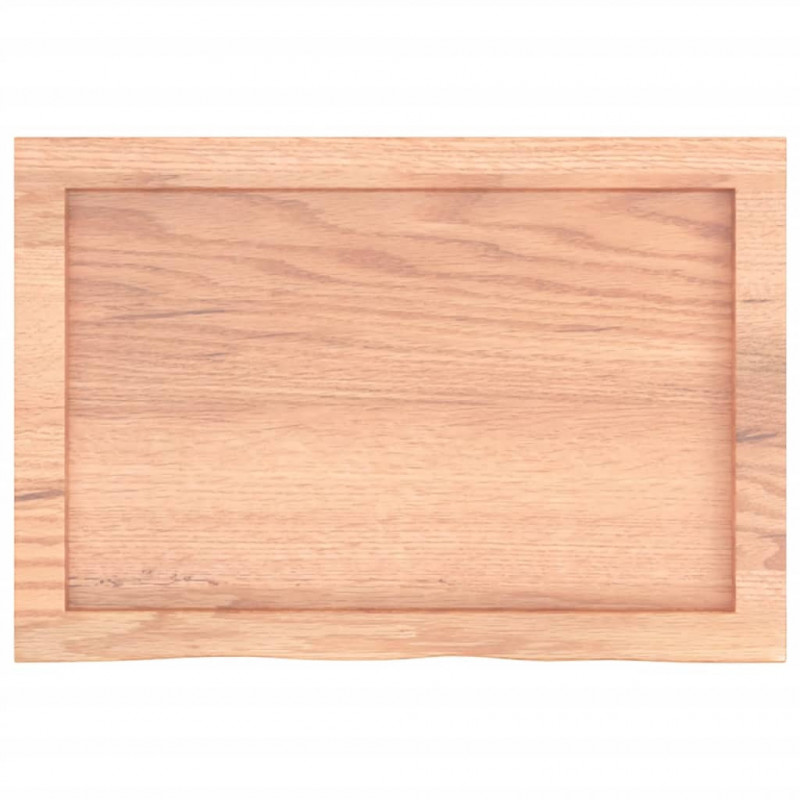 Blat do łazienki, jasnobrązowy, 60x40x(2-6) cm, lite drewno