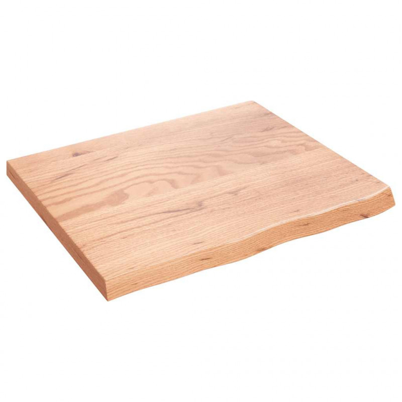 Blat do łazienki, jasnobrązowy, 60x50x(2-4) cm, lite drewno