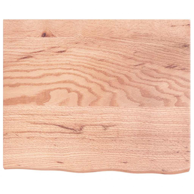 Blat do łazienki, jasnobrązowy, 60x50x(2-4) cm, lite drewno
