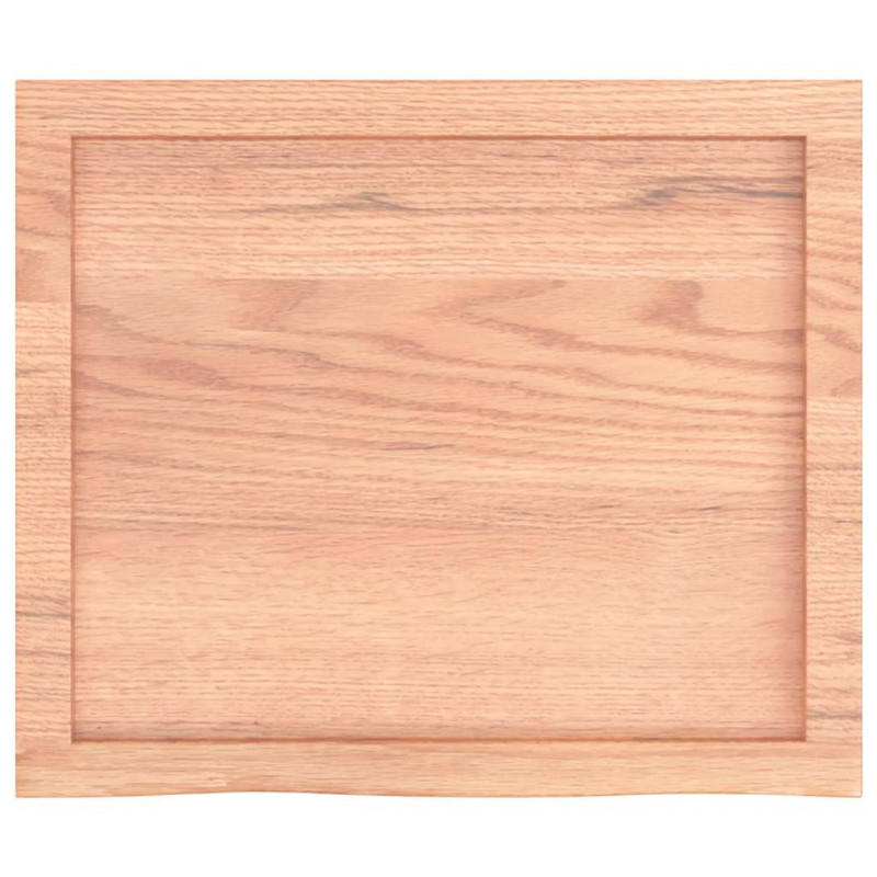 Blat do łazienki, jasnobrązowy, 60x50x(2-4) cm, lite drewno