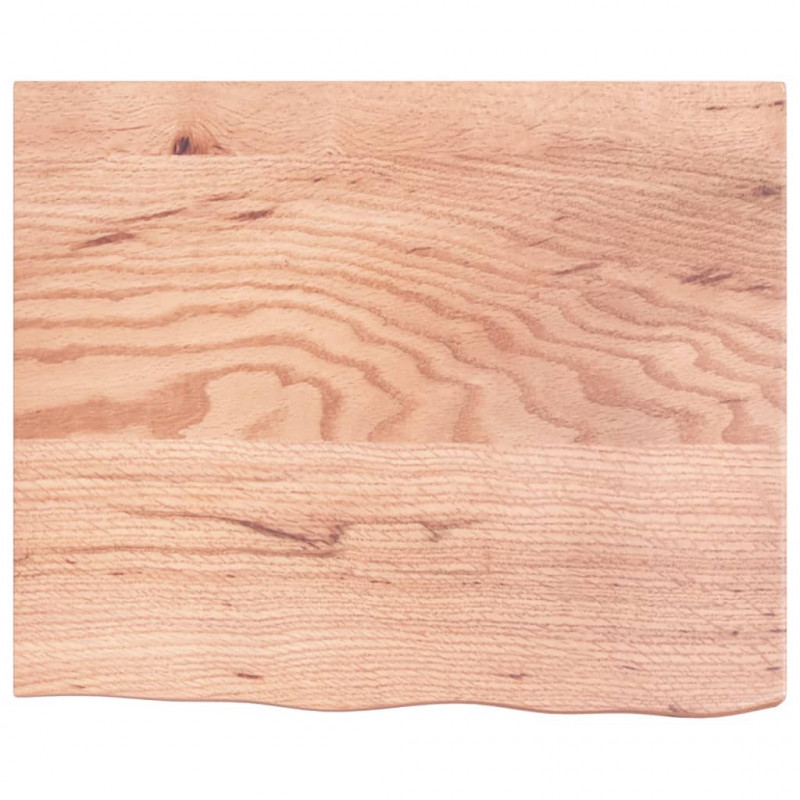 Blat do łazienki, jasnobrązowy, 60x50x(2-6) cm, lite drewno