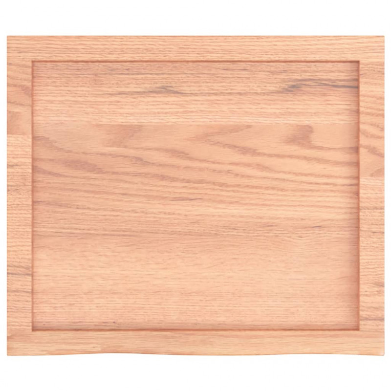 Blat do łazienki, jasnobrązowy, 60x50x(2-6) cm, lite drewno