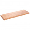 Blat do łazienki, jasnobrązowy, 80x30x(2-4) cm, lite drewno