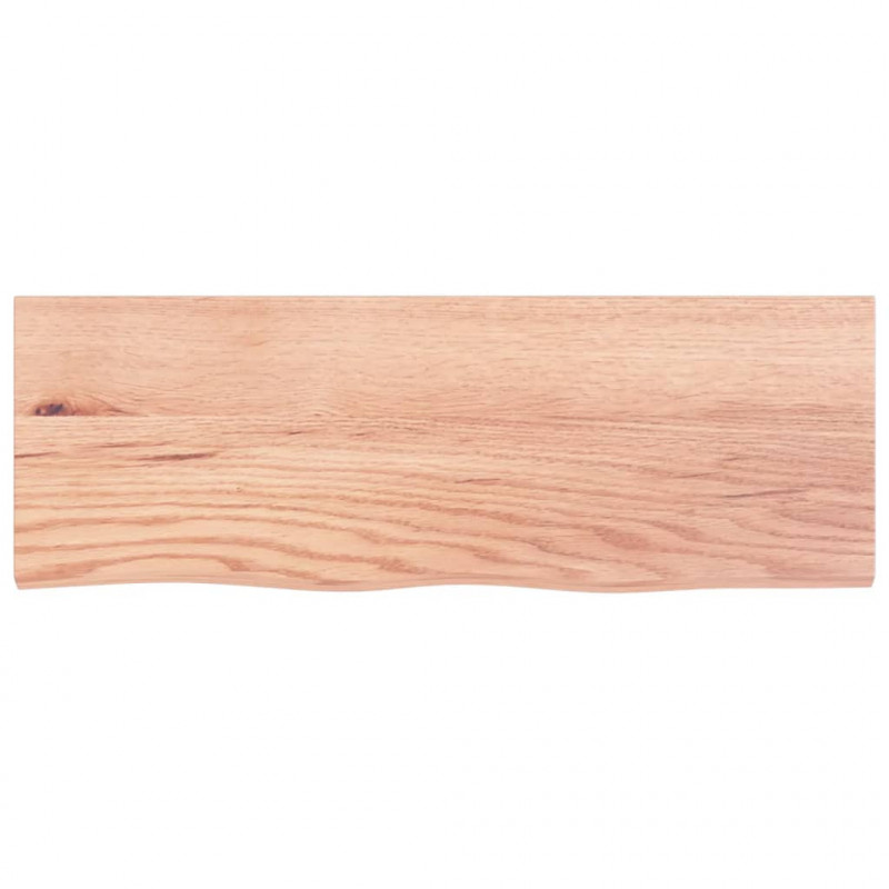 Blat do łazienki, jasnobrązowy, 80x30x(2-4) cm, lite drewno
