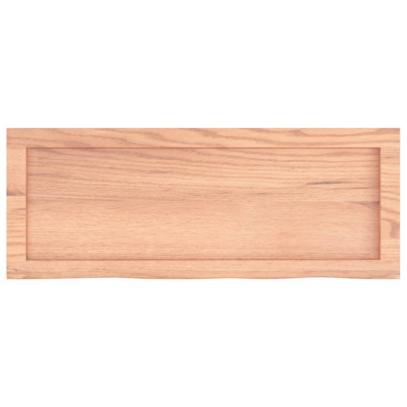 Blat do łazienki, jasnobrązowy, 80x30x(2-4) cm, lite drewno