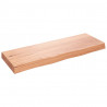 Blat do łazienki, jasnobrązowy, 80x30x(2-6) cm, lite drewno