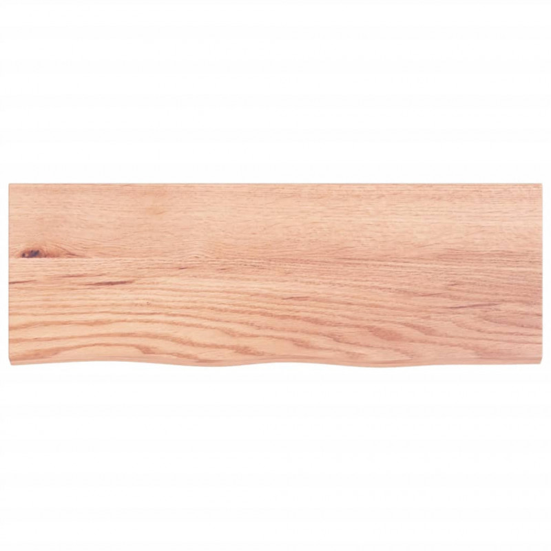 Blat do łazienki, jasnobrązowy, 80x30x(2-6) cm, lite drewno