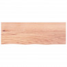 Blat do łazienki, jasnobrązowy, 80x30x(2-6) cm, lite drewno
