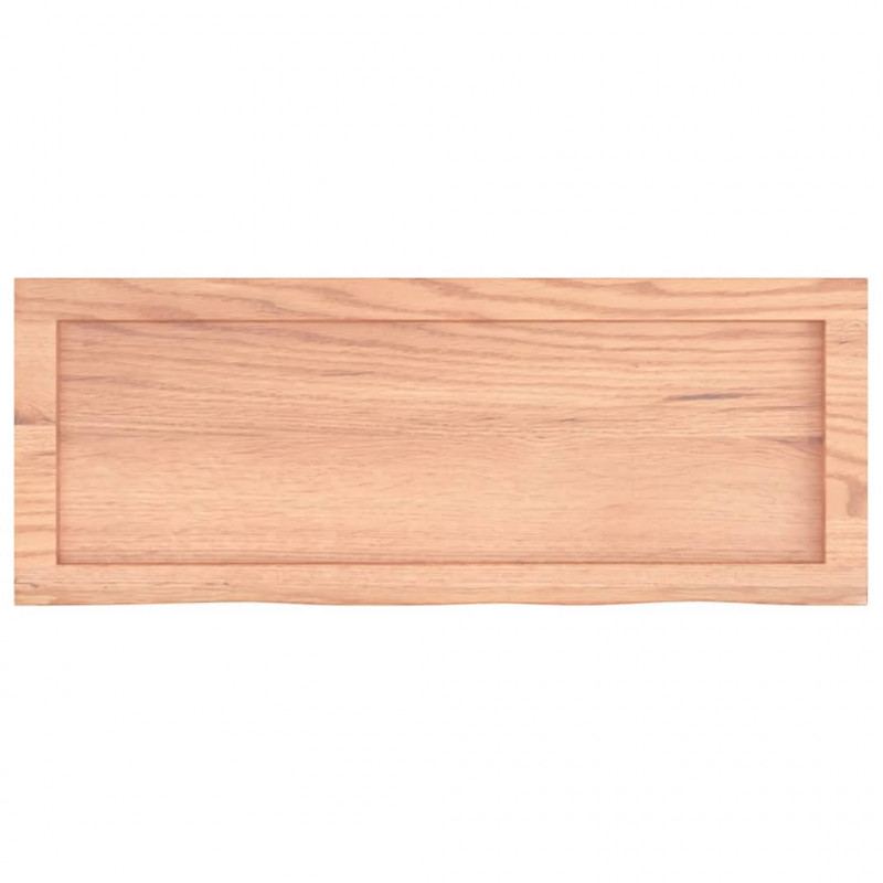 Blat do łazienki, jasnobrązowy, 80x30x(2-6) cm, lite drewno